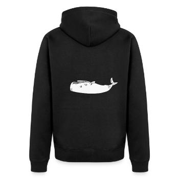 Baleine sur le dos - Veste à capuche bio Premium Unisexe - noir - Dos - Nico (187cm)