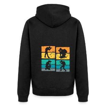 Retro Fotografie für Fotograf Vintage Kamera - Unisex Premium Bio Zip Hoodie - Schwarz - Hinten - Nico (187cm)
