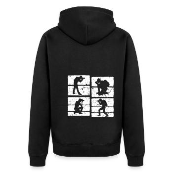 Fotografen Silhouette Camera - Unisex Premium Bio Zip Hoodie - Schwarz - Hinten - Nico (187cm)