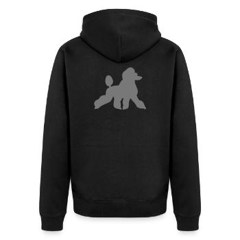 Pudel - Unisex Premium Bio Zip Hoodie - Schwarz - Hinten - Nico (187cm)