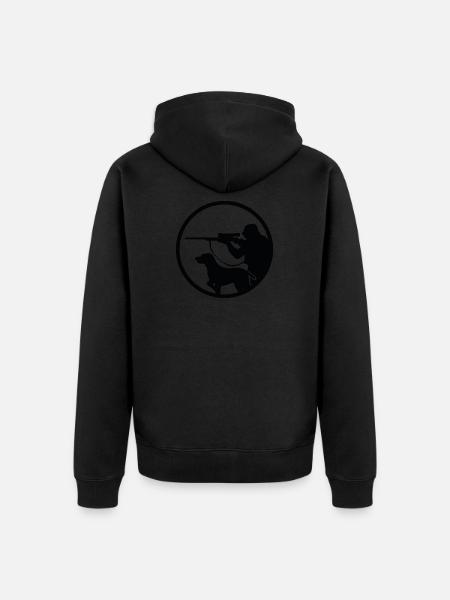 Hunter-Logo - Unisex Premium Bio Zip Hoodie - Schwarz