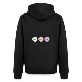 Flower pastel flower flowers pastel flowers lilac - Unisex Premium Organic Zip Hoodie - black - Back - Nico (187cm)