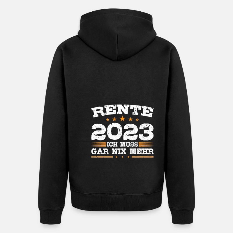 Rente 2023 - Unisex Premium Bio Zip Hoodie - Schwarz