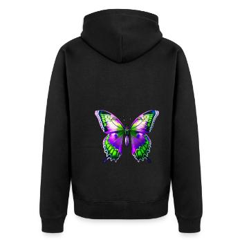 Papillon - Veste à capuche bio Premium Unisexe - noir - Dos - Nico (187cm)