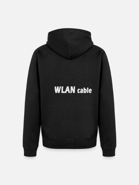 Wi-Fi Cable - Unisex Premium Organic Zip Hoodie - black
