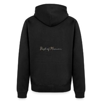 MAMA. MUTTERTAG. ALLES GUTE ZUM GEBURTSTAG DER MUTTER - Unisex Premium Bio Zip Hoodie - Schwarz - Hinten - Nico (187cm)