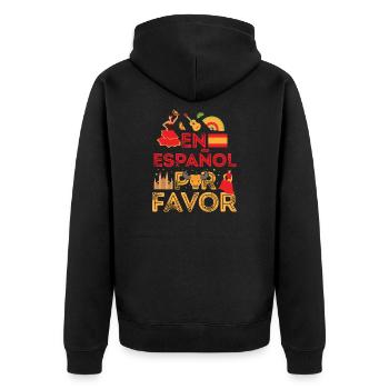 En Español Por Favor Spain Spanish Teacher Gift - Veste à capuche bio Premium Unisexe - noir - Dos - Nico (187cm)