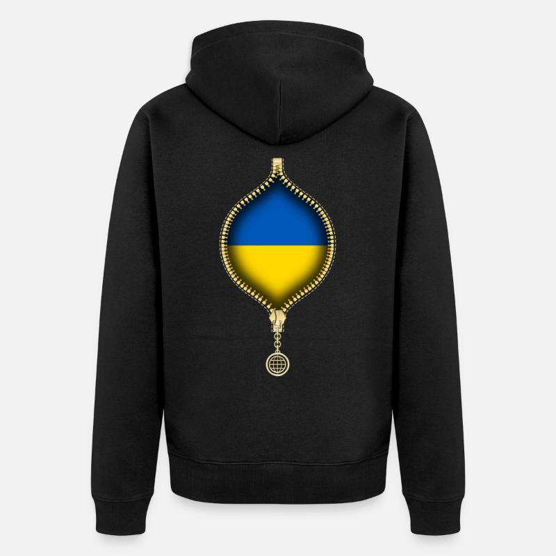 UKRAINE | DRAPEAU | SYNTHÉTIQUES URBAINS - Veste à capuche bio Premium Unisexe - noir
