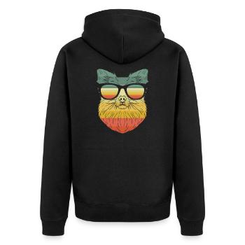 Cool Chihuahua Besitzer Pet Pup Lover Tier Hunde - Unisex Premium Bio Zip Hoodie - Schwarz - Hinten - Nico (187cm)