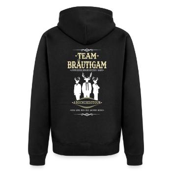 Team Bräutigam JGA Abschiedstour Feiern Party - Unisex Premium Bio Zip Hoodie - Schwarz - Hinten - Nico (187cm)