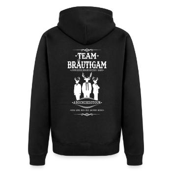 Team Bräutigam JGA Abschiedstour Feiern Party - Unisex Premium Bio Zip Hoodie - Schwarz - Hinten - Nico (187cm)