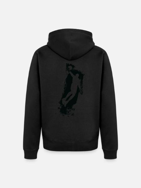 Basketball Air Man Black - Unisex Premium Organic Zip Hoodie -