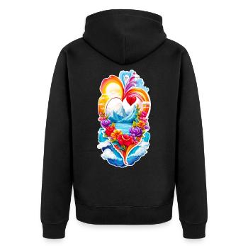 Cœur d’amour - Veste à capuche bio Premium Unisexe - noir - Dos - Nico (187cm)