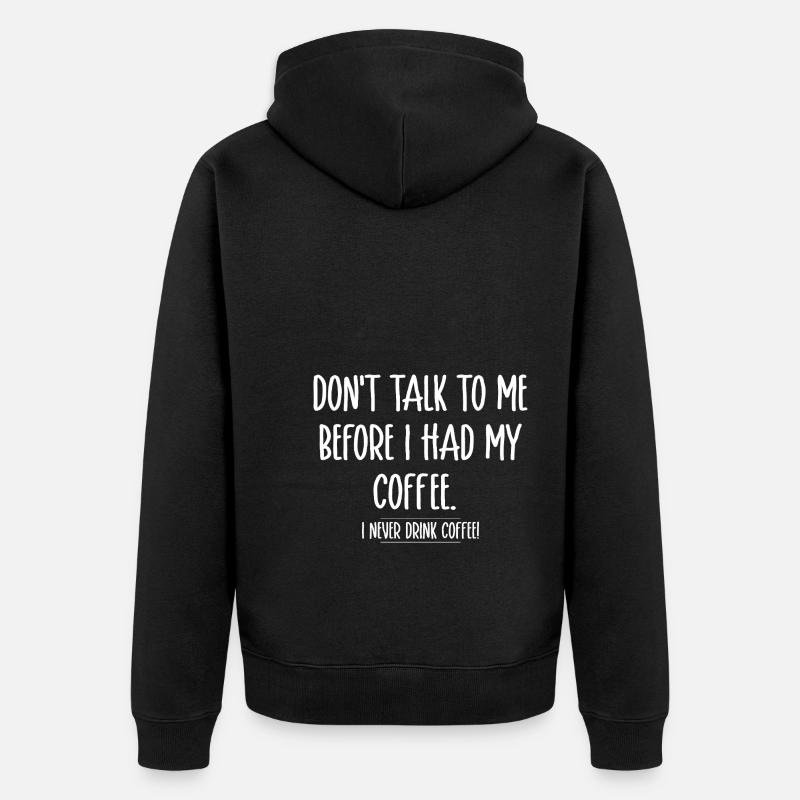 Sarkasmus Kaffee - Unisex Premium Bio Zip Hoodie - Schwarz