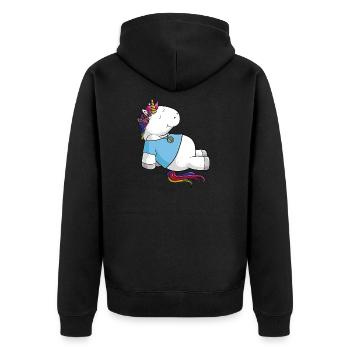 Hippie Unicorn Comic - Veste à capuche bio Premium Unisexe - noir - Dos - Nico (187cm)