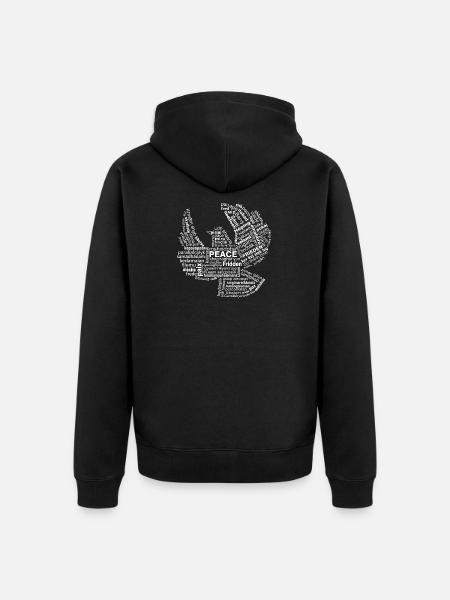 Peace - Unisex Premium Organic Zip Hoodie - black