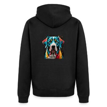 Color Dog - Unisex Premium Bio Zip Hoodie - Schwarz - Hinten - Nico (187cm)