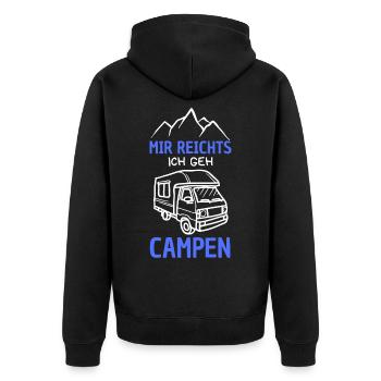 Camping, I've had enough, I'm going camping - Unisex Premium Organic Zip Hoodie - black - Back - Nico (187cm)