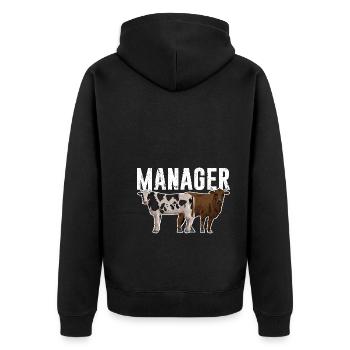 Kuh Landwirt Milchbauer Verrückte Kühe - Unisex Premium Bio Zip Hoodie - Schwarz - Hinten - Nico (187cm)