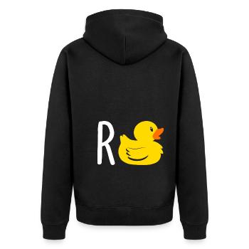 Rente Ruhestand Rentnerin Rentner - Unisex Premium Bio Zip Hoodie - Schwarz - Hinten - Nico (187cm)