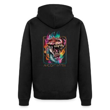 Dragon Head: Un hommage aux mythes anciens - Veste à capuche bio Premium Unisexe - noir - Dos - Nico (187cm)