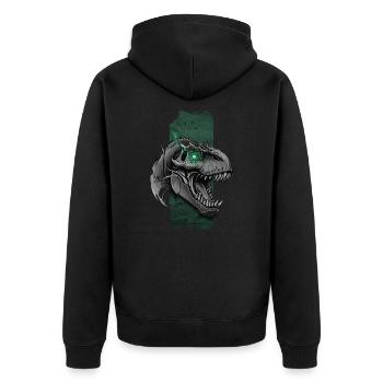 Thunderous Roar: Allosaurus Dominance - Unisex Premium Organic Zip Hoodie - black - Back - Nico (187cm)