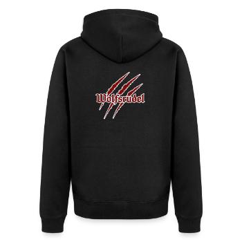 Wolfsrudel - Unisex Premium Bio Zip Hoodie - Schwarz - Hinten - Nico (187cm)