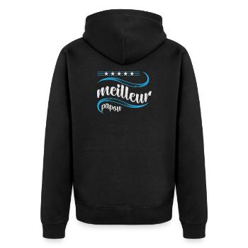 meilleur papou - Veste à capuche bio Premium Unisexe - noir - Dos - Nico (187cm)