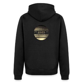 Born in 1981 - Birthday in gold - Unisex Premium Organic Zip Hoodie - black - Back - Nico (187cm)