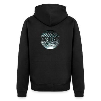 MTB Mountainbike - Unisex Premium Bio Zip Hoodie - Schwarz - Hinten - Nico (187cm)