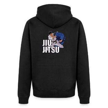 Jiu-Jitsu Judo Ju Jutsu Martial Arts - Unisex Premium Organic Zip Hoodie - black - Back - Nico (187cm)