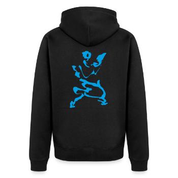 Taichi - Unisex Premium Bio Zip Hoodie - Schwarz - Hinten - Nico (187cm)