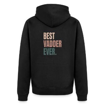 Best Vadder Ever Vater Papa Vati - Unisex Premium Bio Zip Hoodie - Schwarz - Hinten - Nico (187cm)