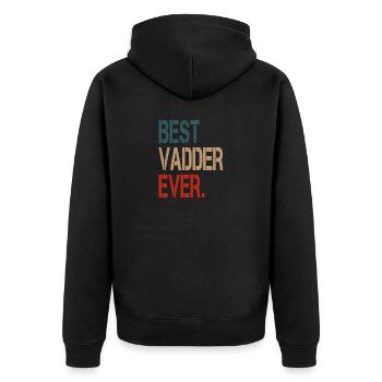 Best Vadder Ever Vater Papa Vati - Unisex Premium Bio Zip Hoodie - Schwarz - Hinten - Nico (187cm)