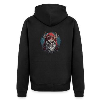 Santa Kraus - Unisex Premium Bio Zip Hoodie - Schwarz - Hinten - Nico (187cm)