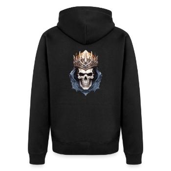 Skull King 4 - Unisex Premium Bio Zip Hoodie - Schwarz - Hinten - Nico (187cm)
