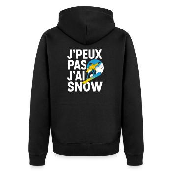 J'peux pas j'ai snow - Veste à capuche bio Premium Unisexe - noir - Dos - Nico (187cm)