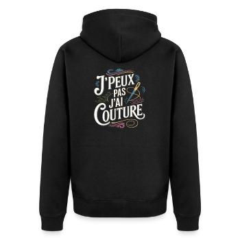 J'peux pas j'ai couture - Veste à capuche bio Premium Unisexe - noir - Dos - Nico (187cm)