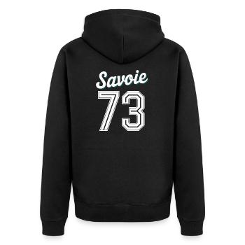 Savoie 73 - Veste à capuche bio Premium Unisexe - noir - Dos - Nico (187cm)