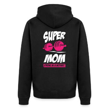 Super maman forte comme une mère - Veste à capuche bio Premium Unisexe - noir - Dos - Nico (187cm)