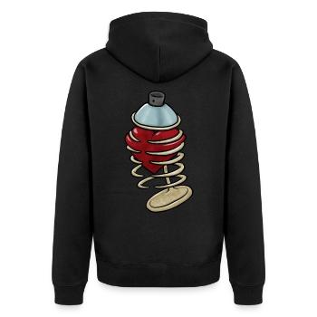 Aérosol Bombe Cœur - Veste à capuche bio Premium Unisexe - noir - Dos - Nico (187cm)