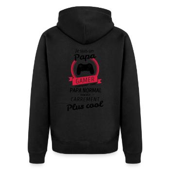 Je suis un papa Gamer - Veste à capuche bio Premium Unisexe - noir - Dos - Nico (187cm)