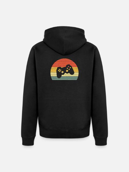 Controller Vintage Retro - Unisex Premium Bio Zip Hoodie - Schwarz