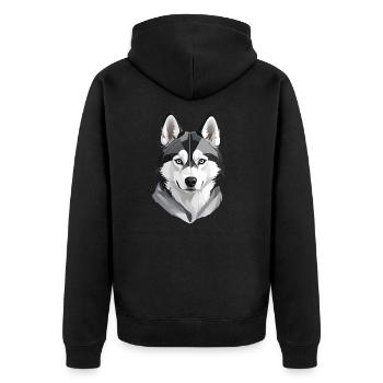 Tête de husky mignonne - Veste à capuche bio Premium Unisexe - noir - Dos - Nico (187cm)