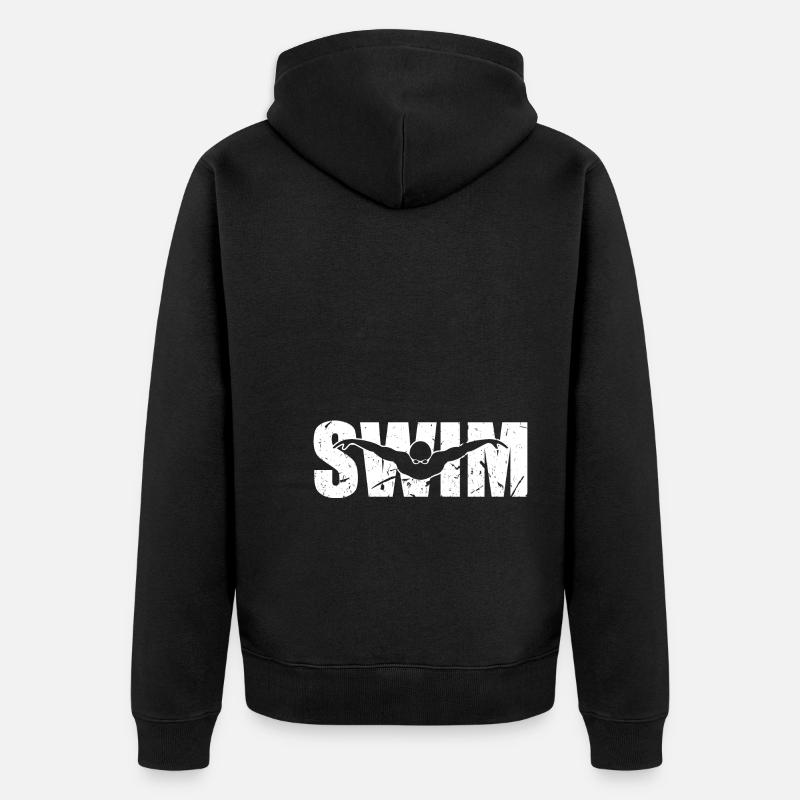 Schwimmen - Unisex Premium Bio Zip Hoodie - Schwarz