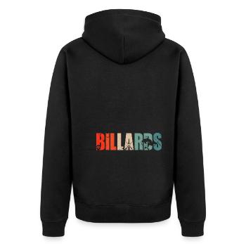 Billards Retro Vintage Billiard Pool - Unisex Premium Bio Zip Hoodie - Schwarz - Hinten - Nico (187cm)