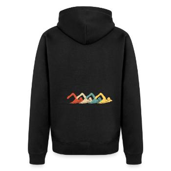 Schwimm Team Retro Schwimmen - Unisex Premium Bio Zip Hoodie - Schwarz - Hinten - Nico (187cm)