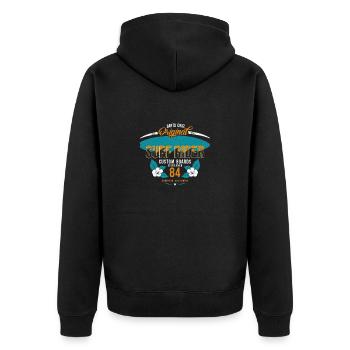 Santa Cruz Beach California Retro Surfer T-Shirt - Veste à capuche bio Premium Unisexe - noir - Dos - Nico (187cm)