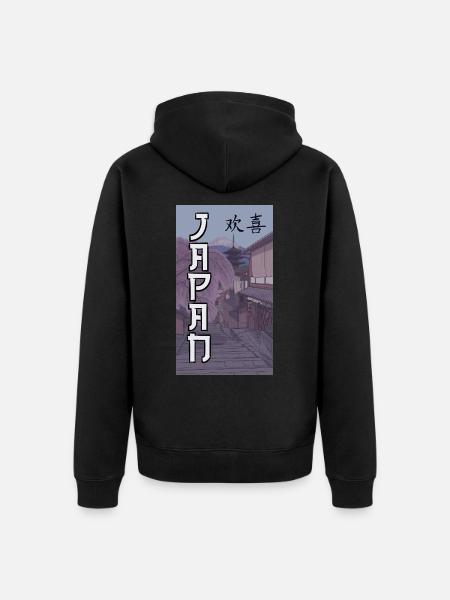 Japan - Unisex Premium Bio Zip Hoodie - Schwarz
