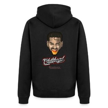Chili T-Shirt Chilihead - Unisex Premium Organic Zip Hoodie - black - Back - Nico (187cm)